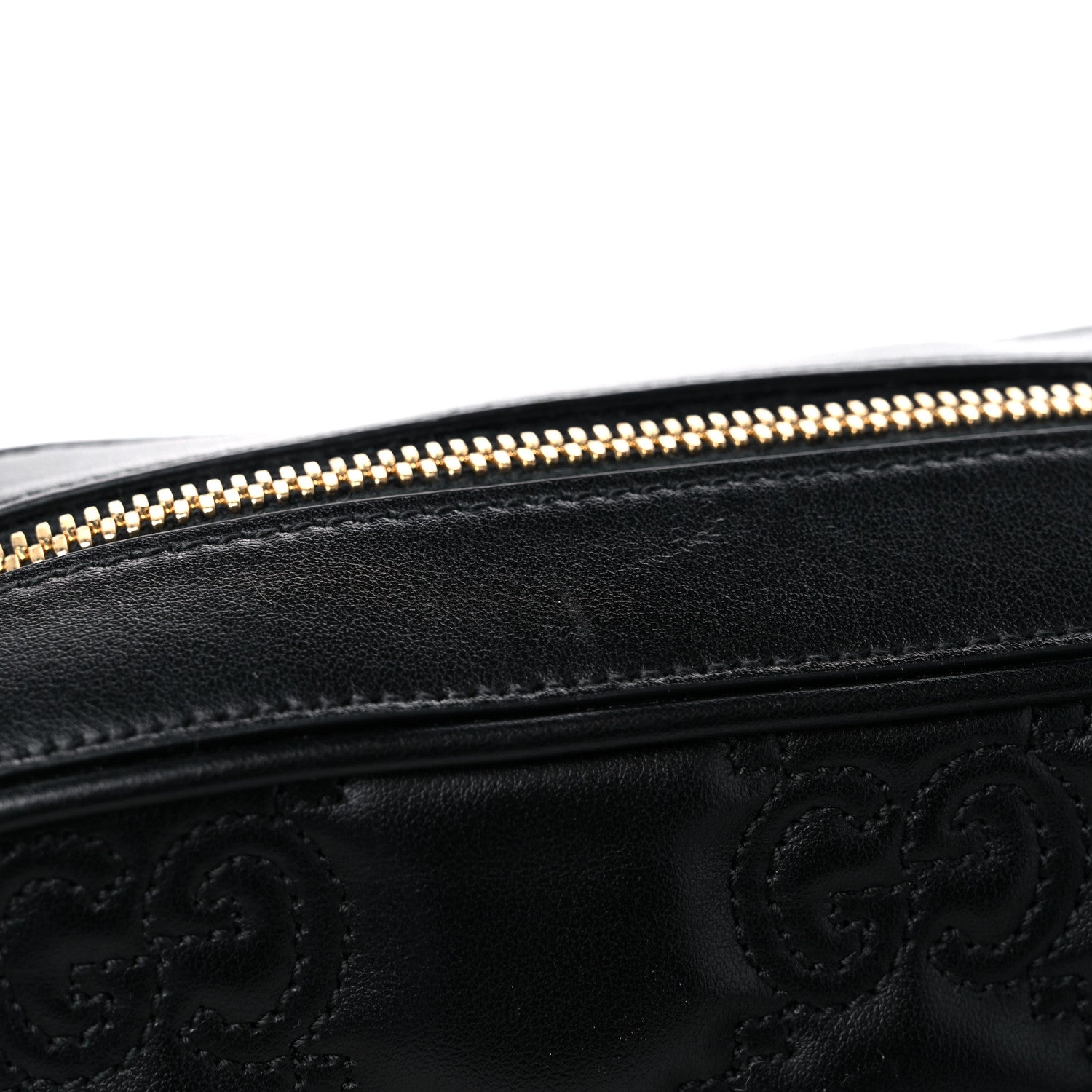 Gucci Calfskin GG Matelasse Shoulder Bag Black Natural 12 of 13