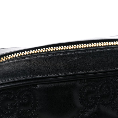Gucci Calfskin GG Matelasse Shoulder Bag Black Natural 12 of 13