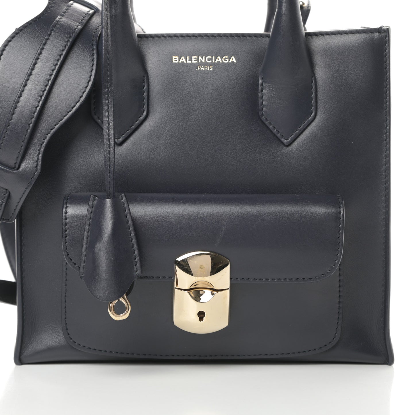 Calfskin Padlock Mini All Afternoon Tote Bleu Nuit
