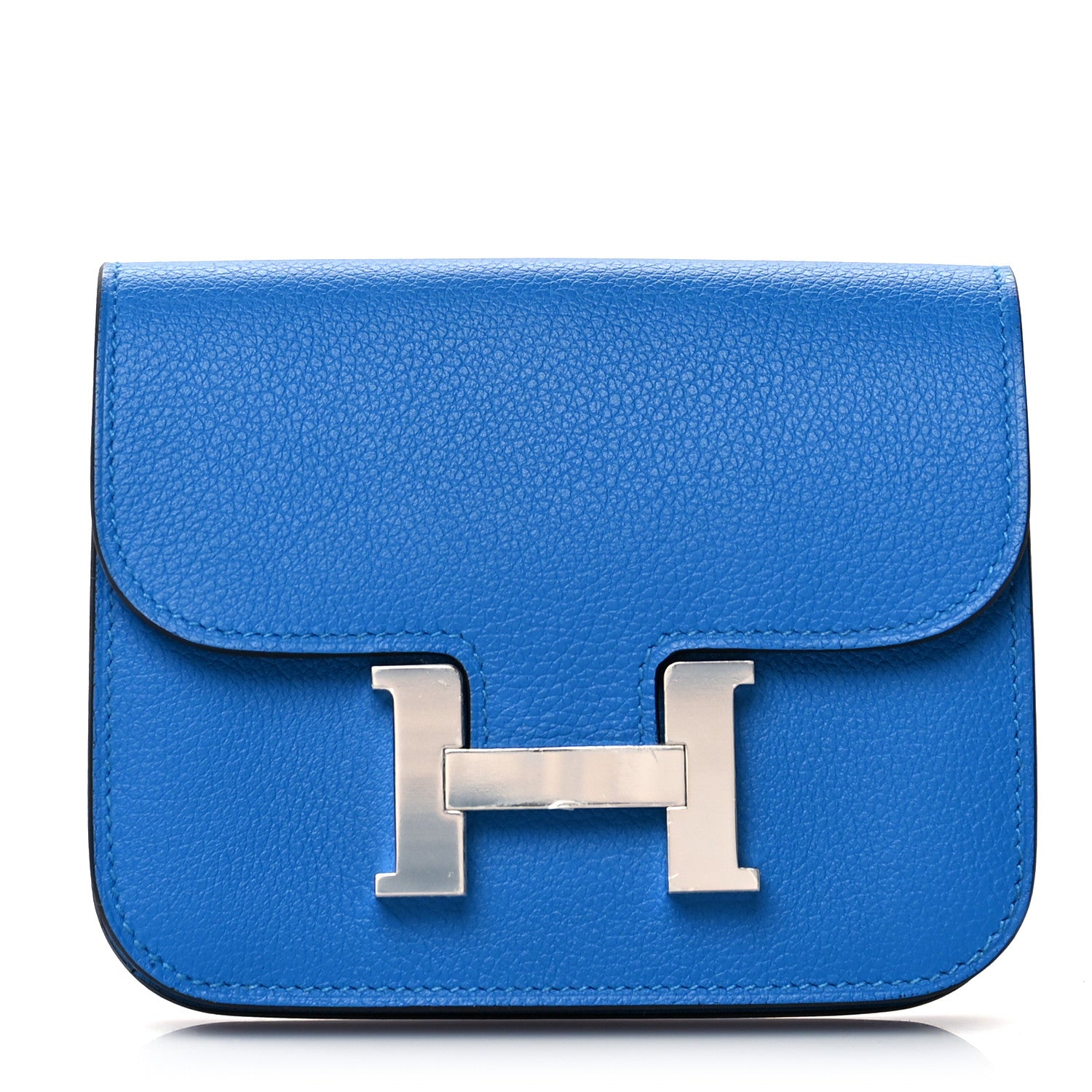 Hermes Evercolor Constance Slim Wallet Bleu Hydra 2 of 10