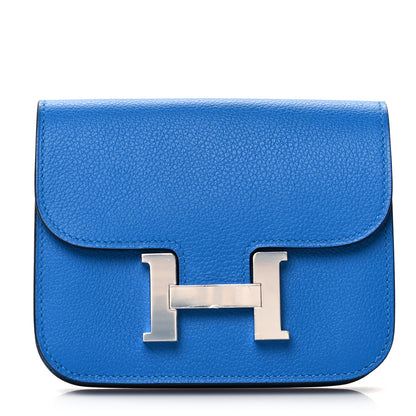 Hermes Evercolor Constance Slim Wallet Bleu Hydra 2 of 10