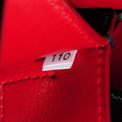 Prada Saffiano Cuir Large Double Bag Nero Black Ciliegia 9 of 10