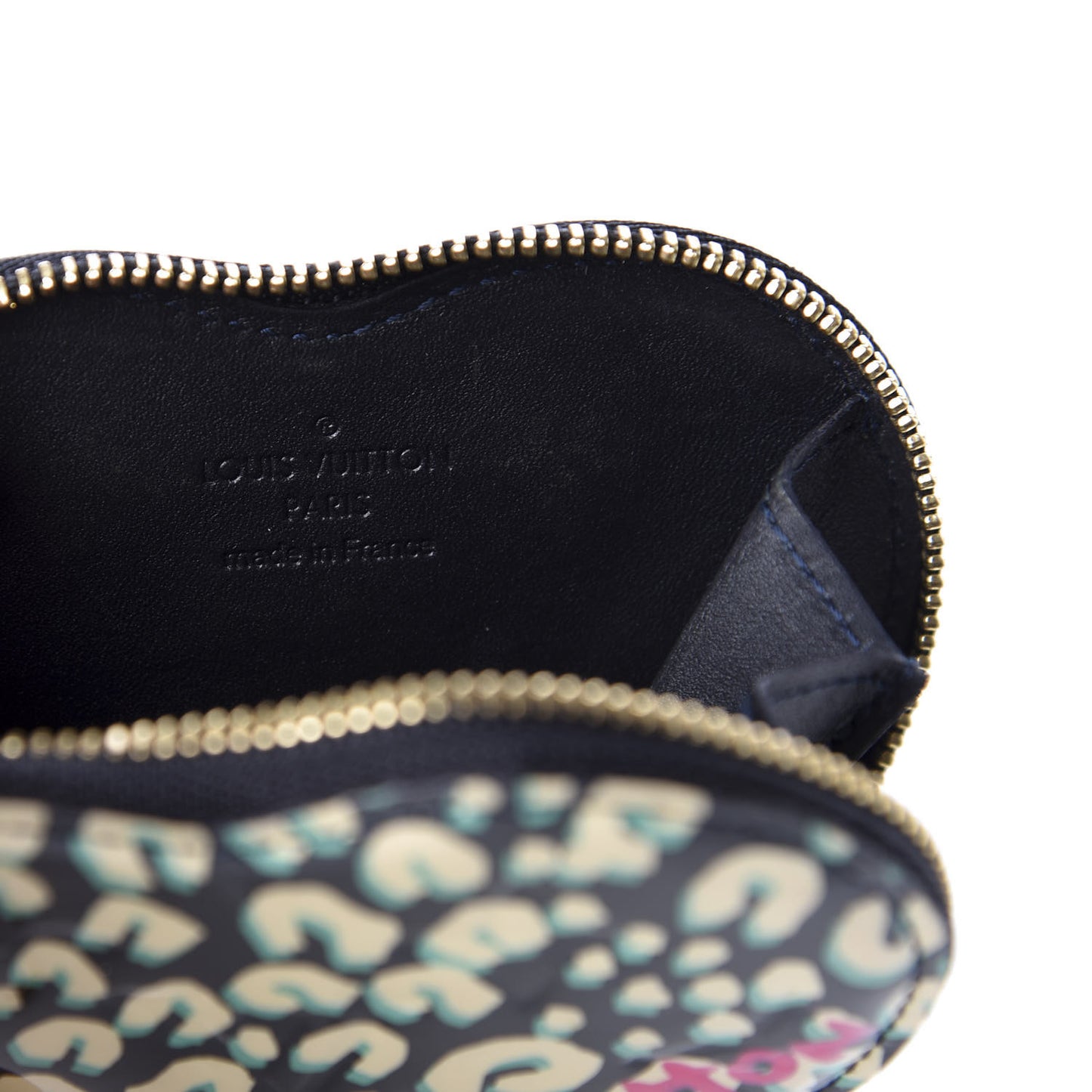 Vernis Leopard Coeur Heart Coin Purse Blue Infini