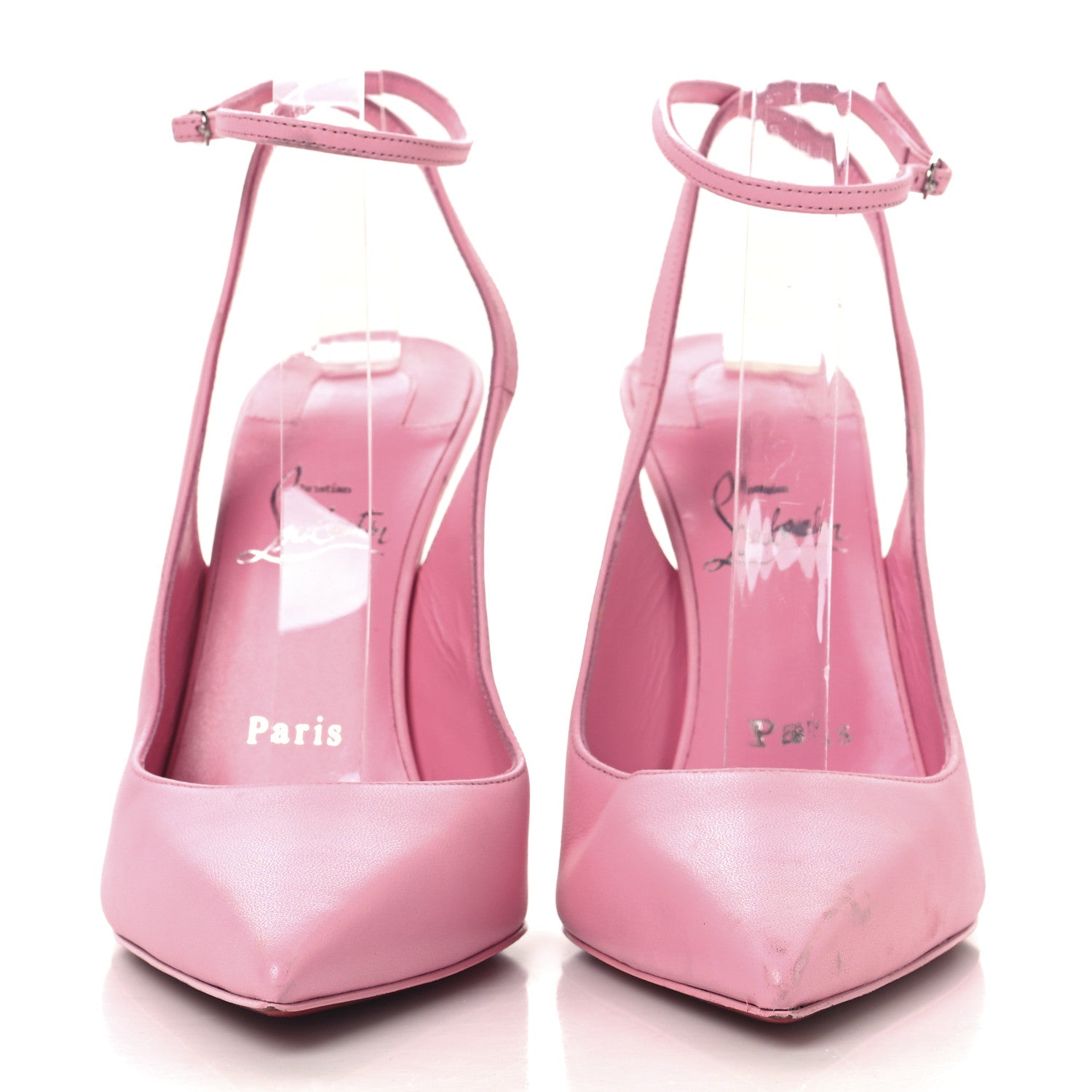 Christian Louboutin Calfskin Condora Sling 100 Pumps 38.5 Pink 3 of 11