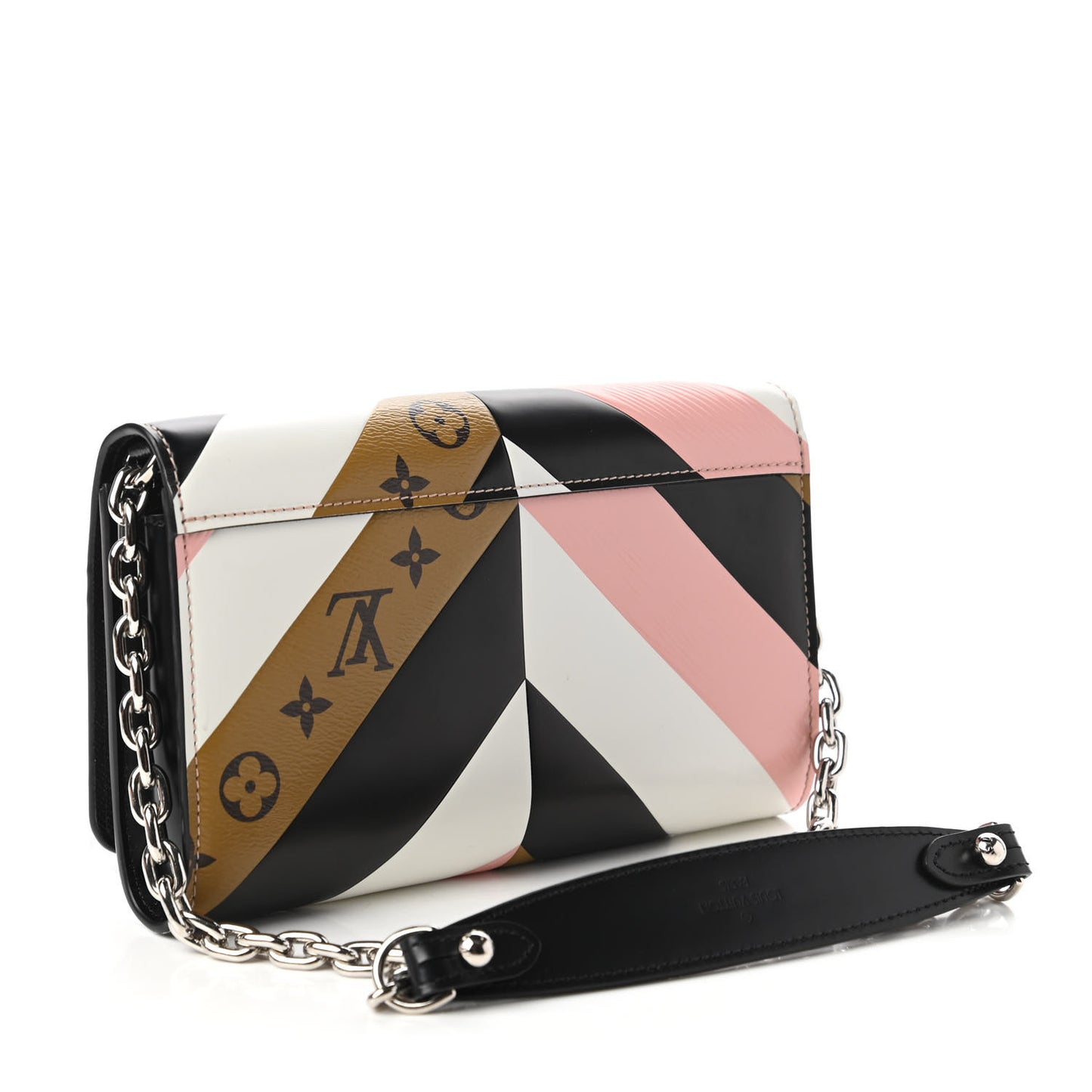 Epi Reverse Monogram Twist Chain Wallet Rose Ballerine