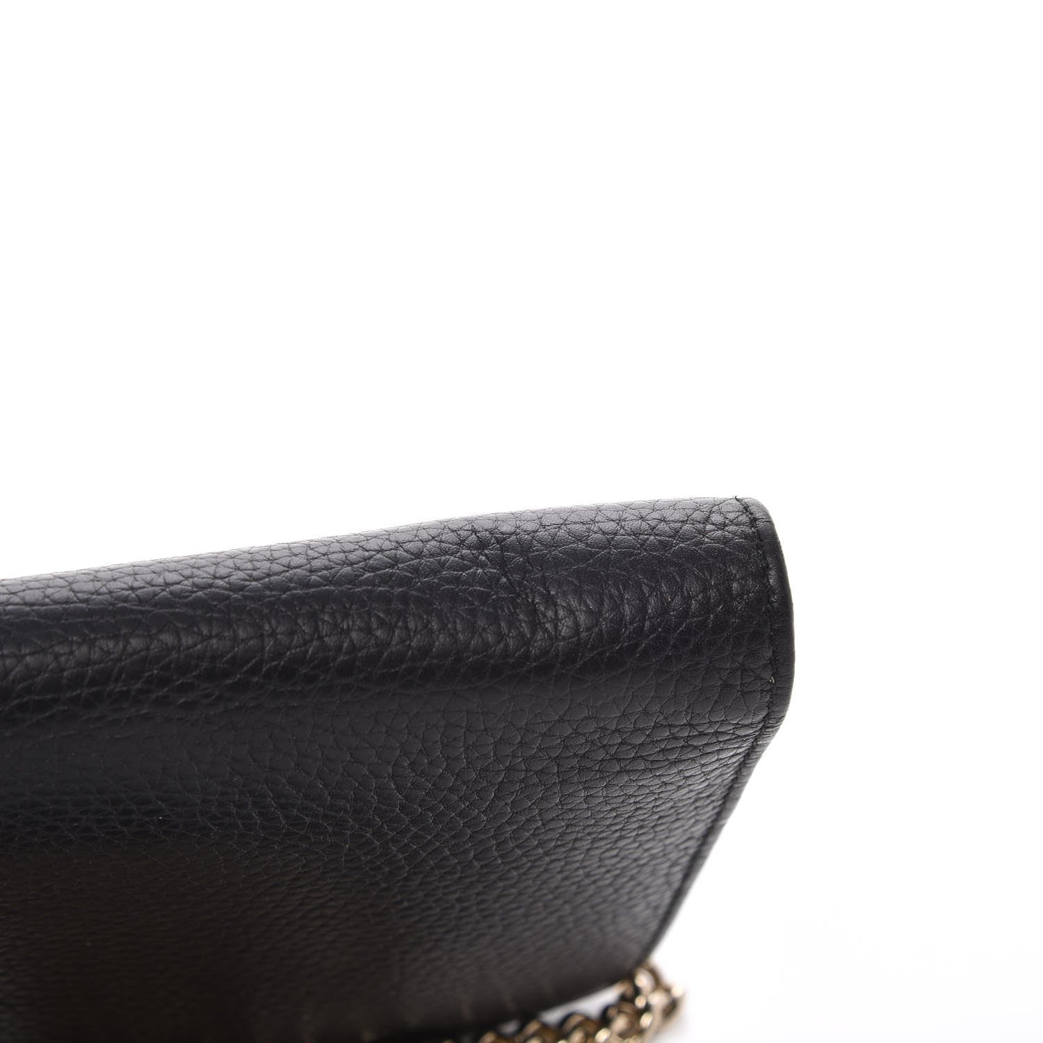 Gucci Pebbled Calfskin Soho Wallet on Chain Black 8 of 11