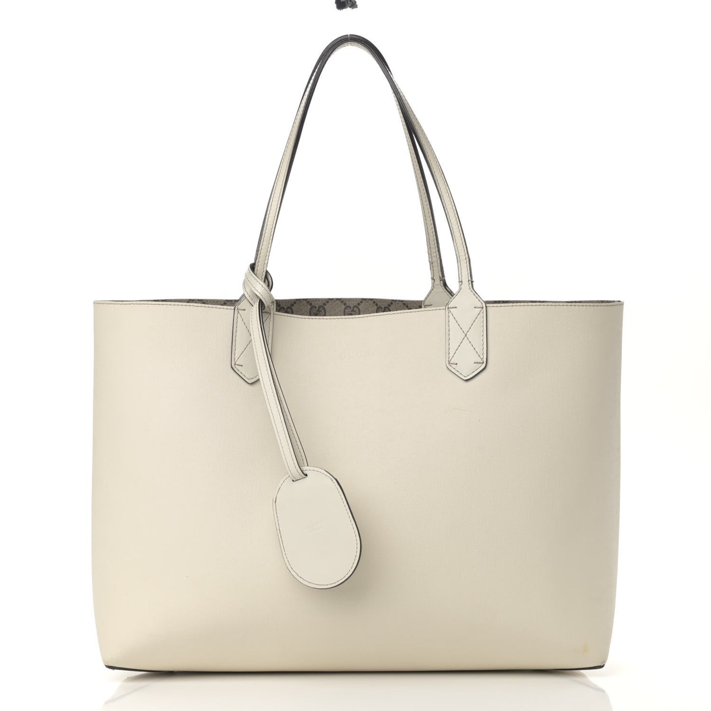 GG Supreme Monogram Medium Reversible Tote Beige White
