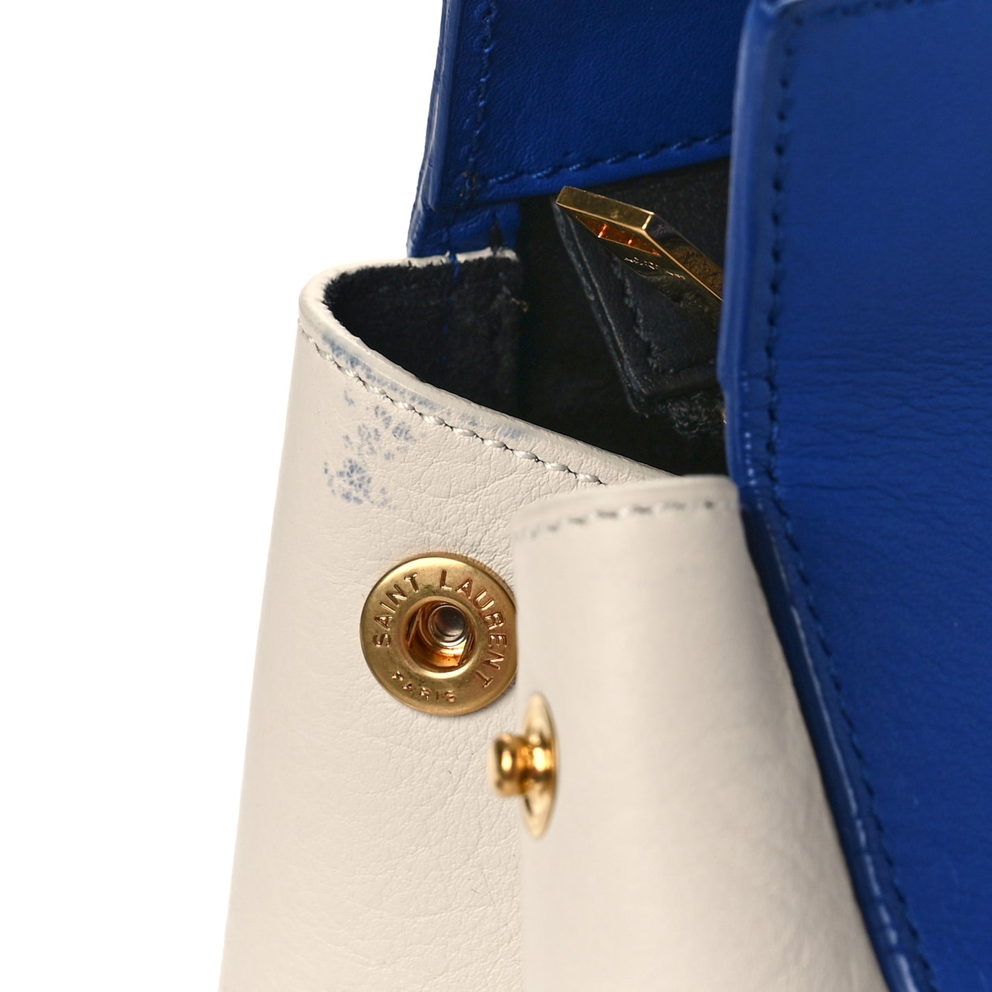 Calfskin Small Cabas Rive Gauche Blue White Pink