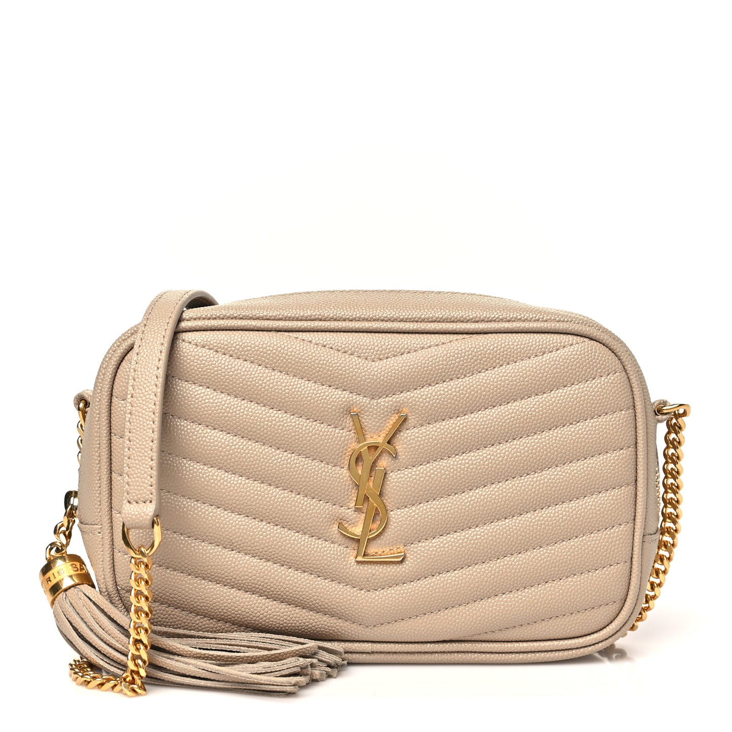 Grain De Poudre Matelasse Monogram Mini Lou Camera Bag Dark Beige
