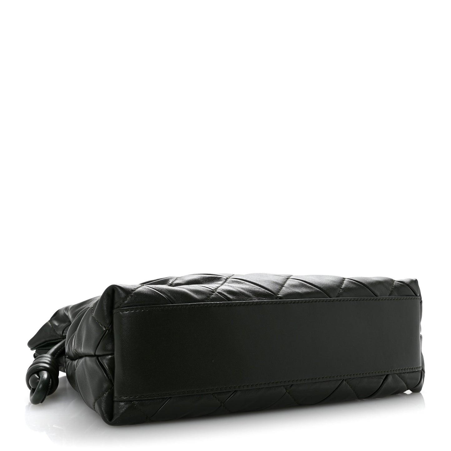 Calfskin Quilted Flamenco Knot Clutch Verde