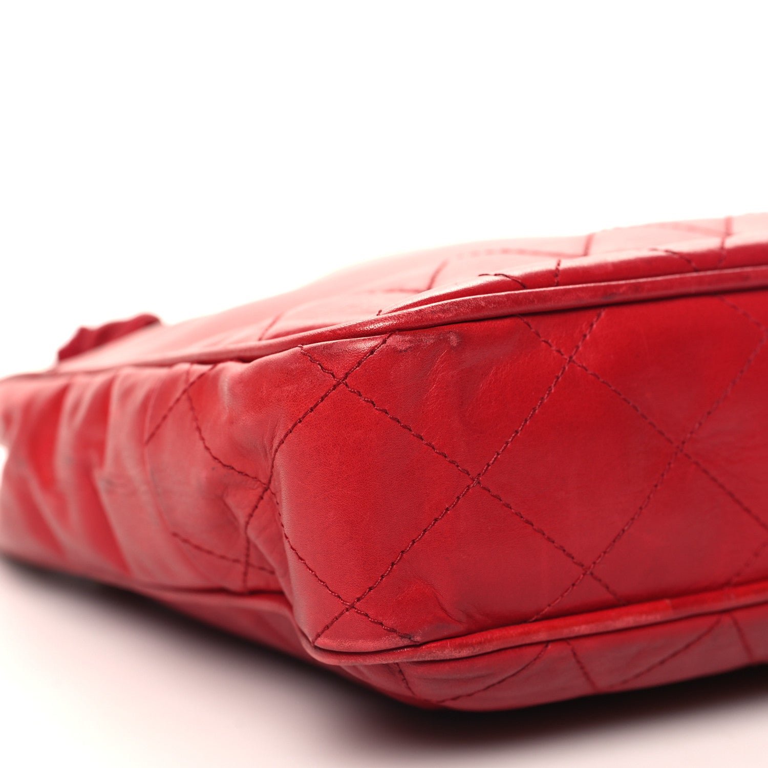 Chanel Lambskin Quilted Tote Red 10 of 15