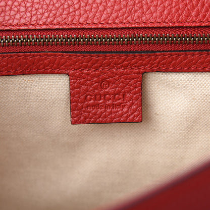 Gucci Calfskin Medium GG Marmont Top Handle Bag Vulcanic Red 5 of 7
