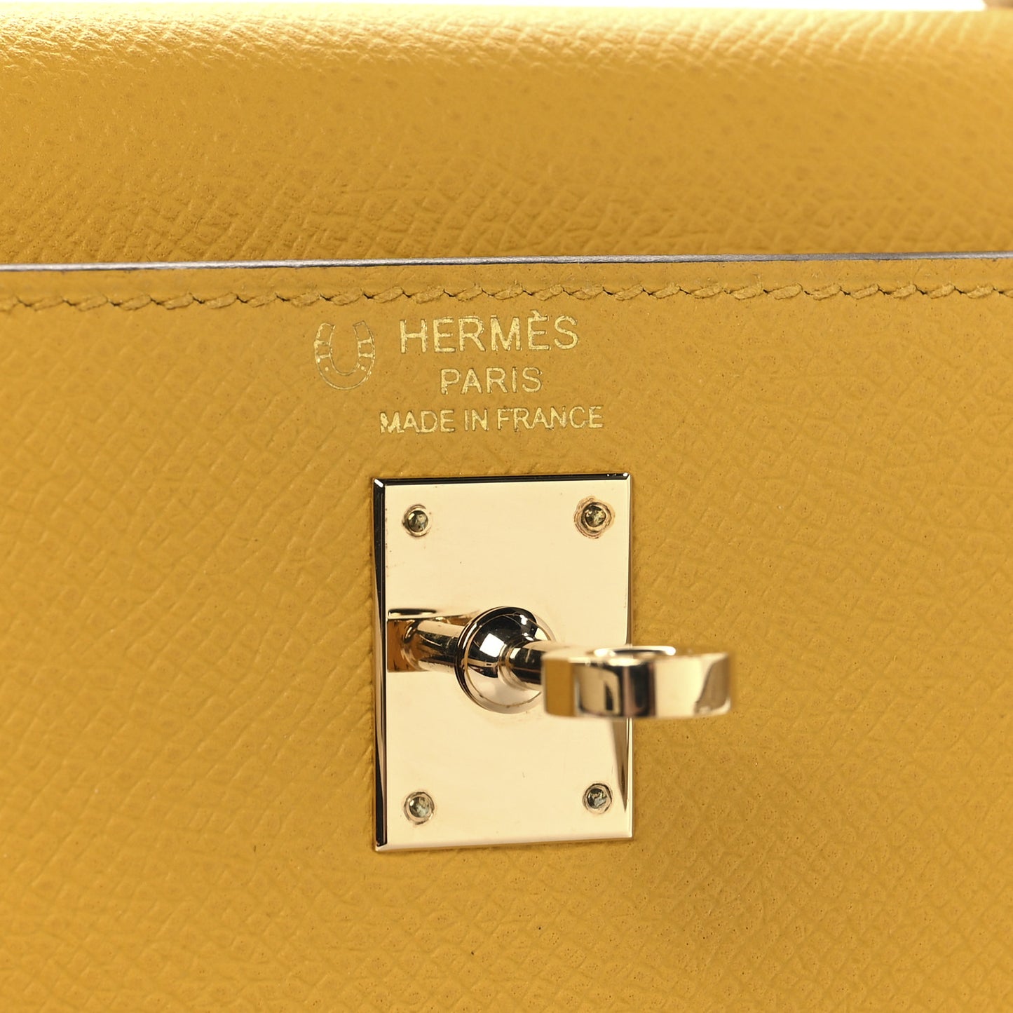 Epsom Bi-Color Horseshoe Kelly Sellier 25 Jaune Ambre Craie