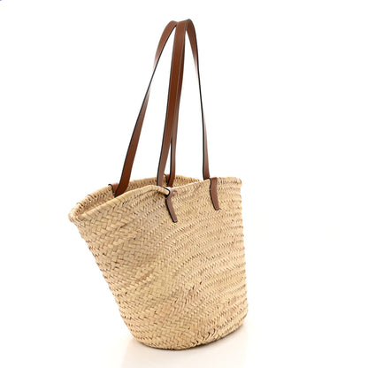 Celine Raffia Calfskin Triomphe Medium Panier Tan 3 of 16