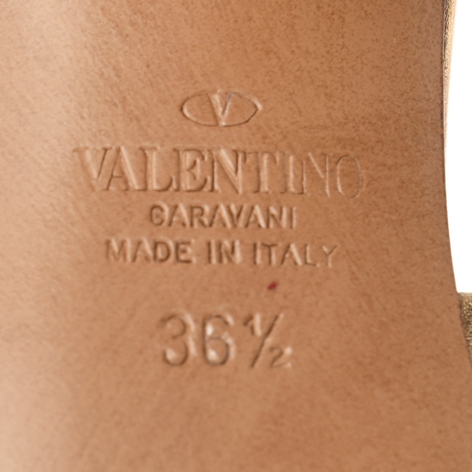 Valentino Garavani Metallic Calfskin Rockstud 60mm City Sandals 36.5 Antique Brass 6 of 10