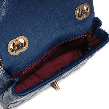Chanel Patent Goatskin Quilted CC Eyelet Small Flap Blue 5 of 9
