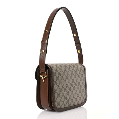 Gucci GG Supreme Monogram Horsebit 1955 Shoulder Bag Beige Brown Sugar 3 of 17