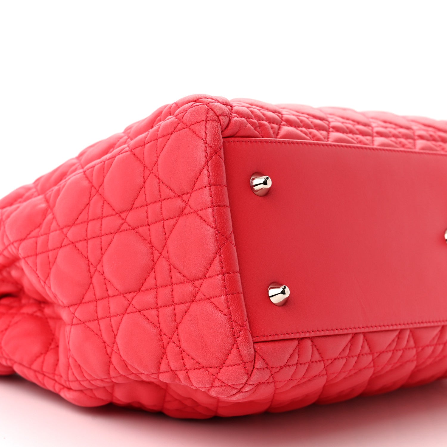 Christian Dior Lambskin Cannage Large Dior Soft Shopping Tote Red 9 of 10