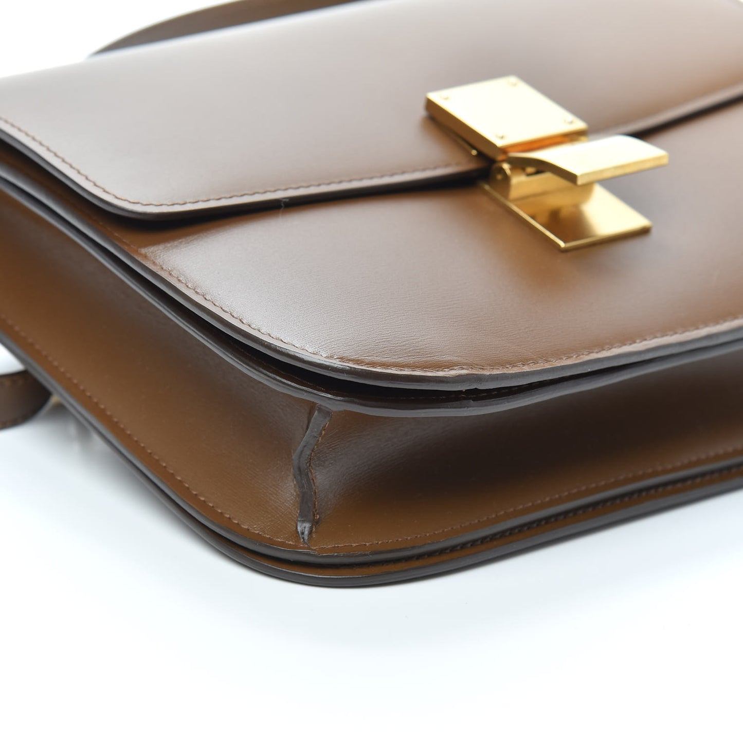 Box Calfskin Medium Classic Box Flap Bag Camel