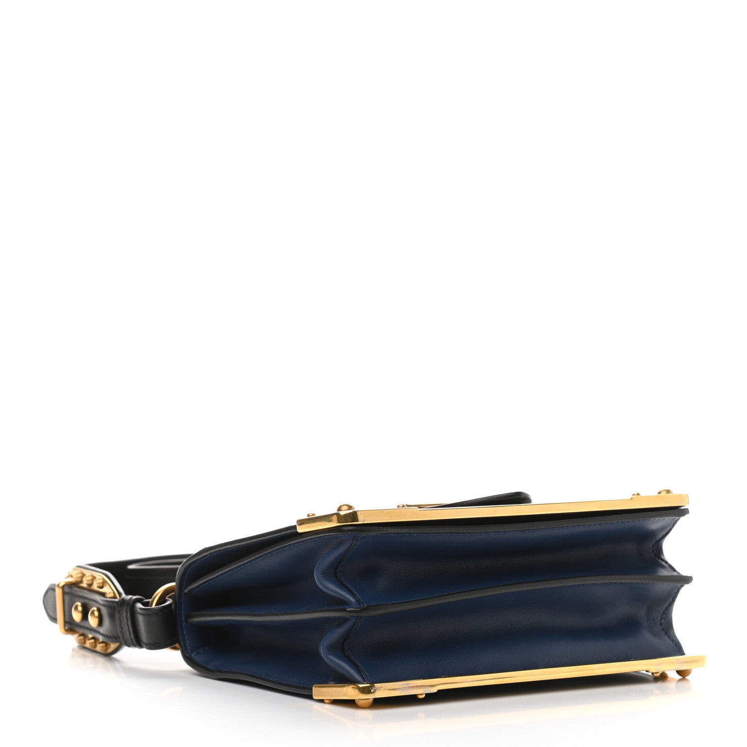 Prada City Calf Saffiano Cahier Bag Bluette Black 3 of 9