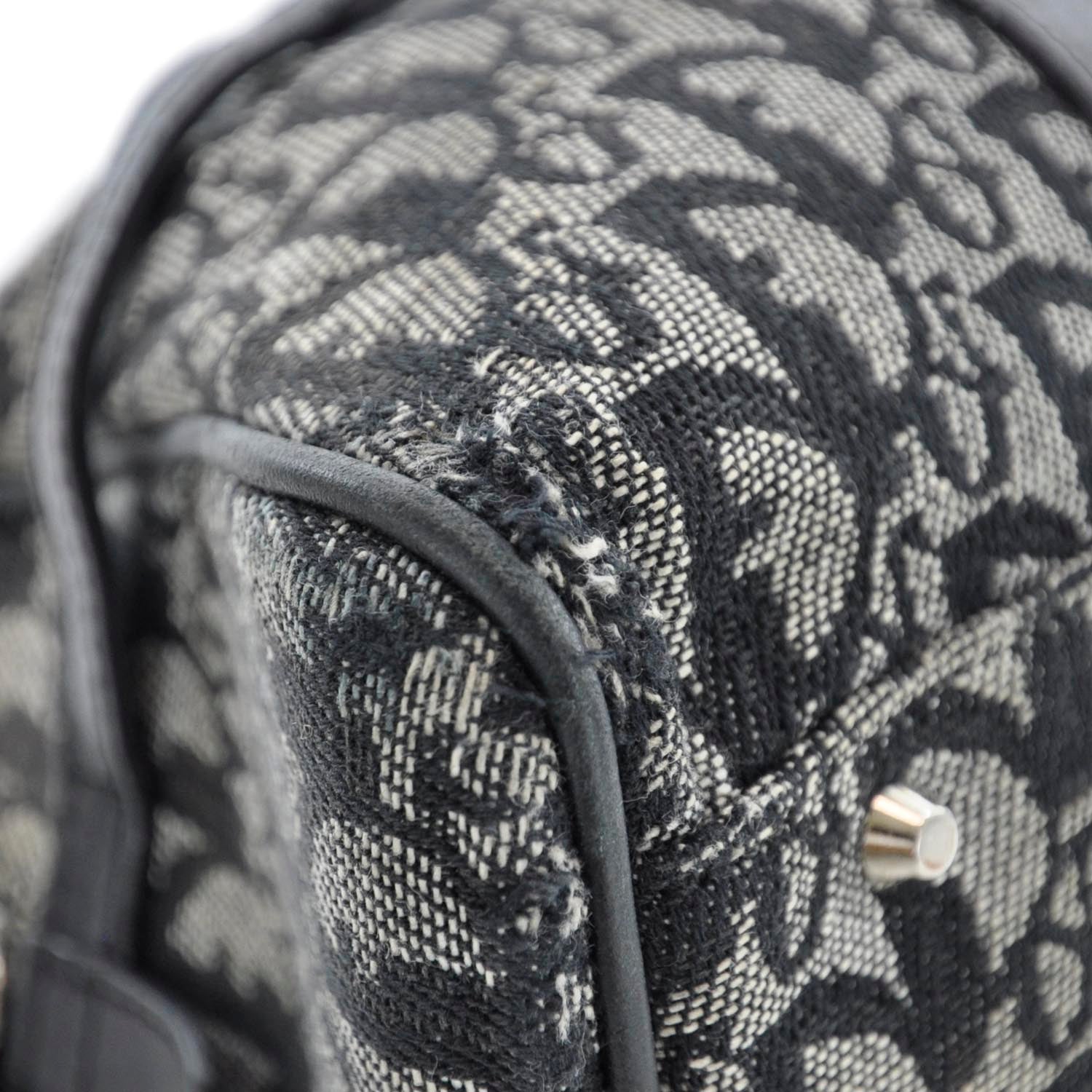 Christian Dior Denim Monogram Charms Boston Black 8 of 12