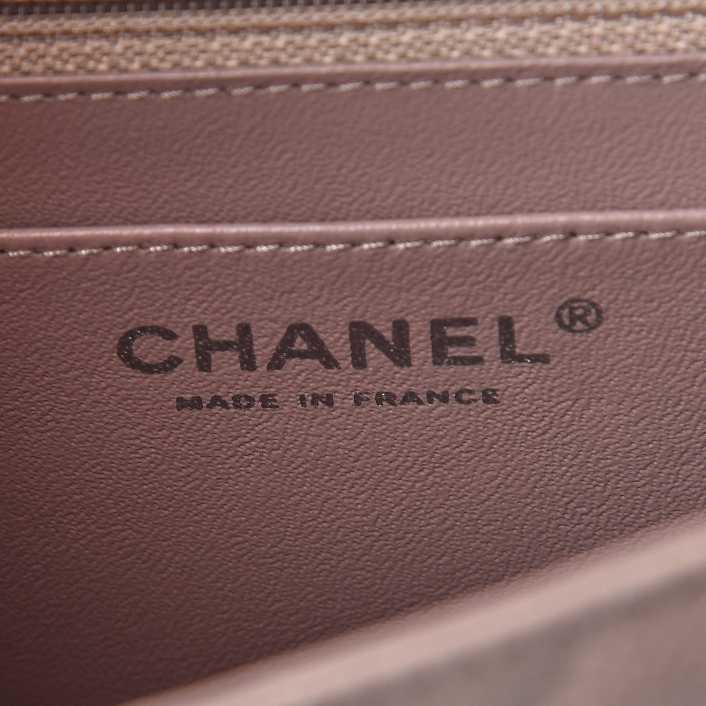 Caviar Quilted Mini Square Flap Taupe