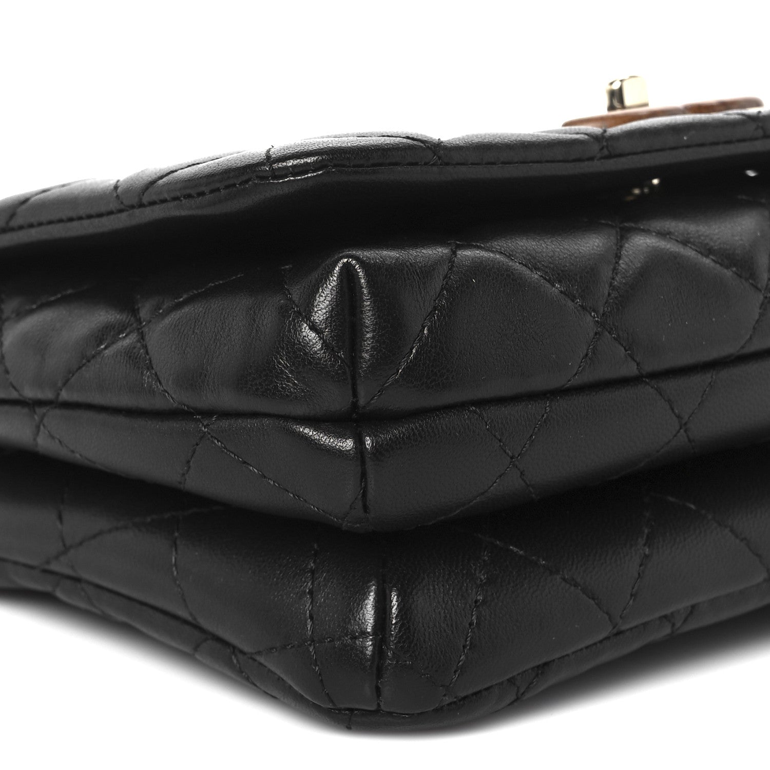 Chanel Lambskin Quilted Wood Mini Coco Handle Flap Black 10 of 12