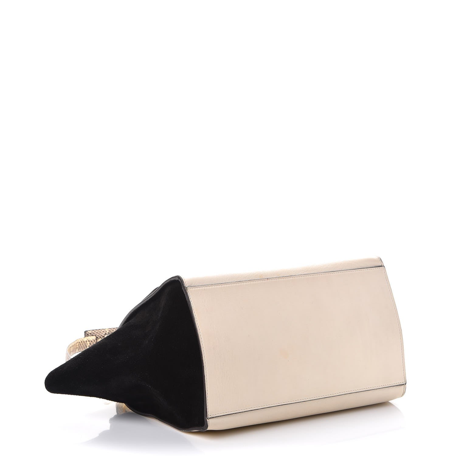 Celine Calfskin Suede Whipsnake Medium Trapeze Black White 4 of 22