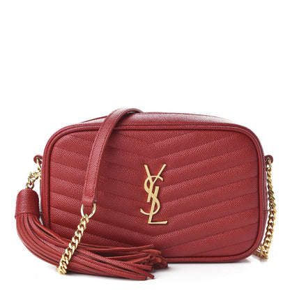 Saint Laurent Grain De Poudre Matelasse Monogram Mini Lou Camera Bag Eros Red 1 of 11