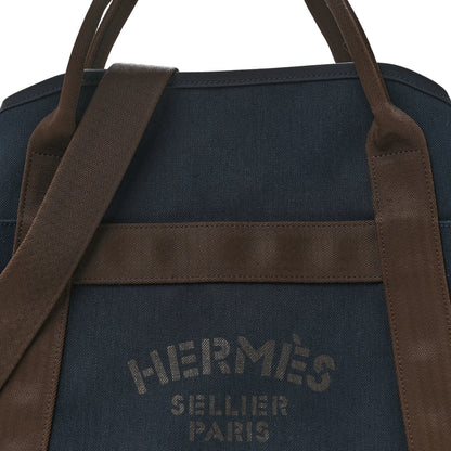Hermes Canvas The Grooming Bag Bleu Navy Feu 10 of 13