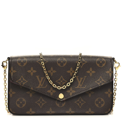 Louis Vuitton Monogram Pochette Felicie Chain Wallet Fuchsia 3 of 13