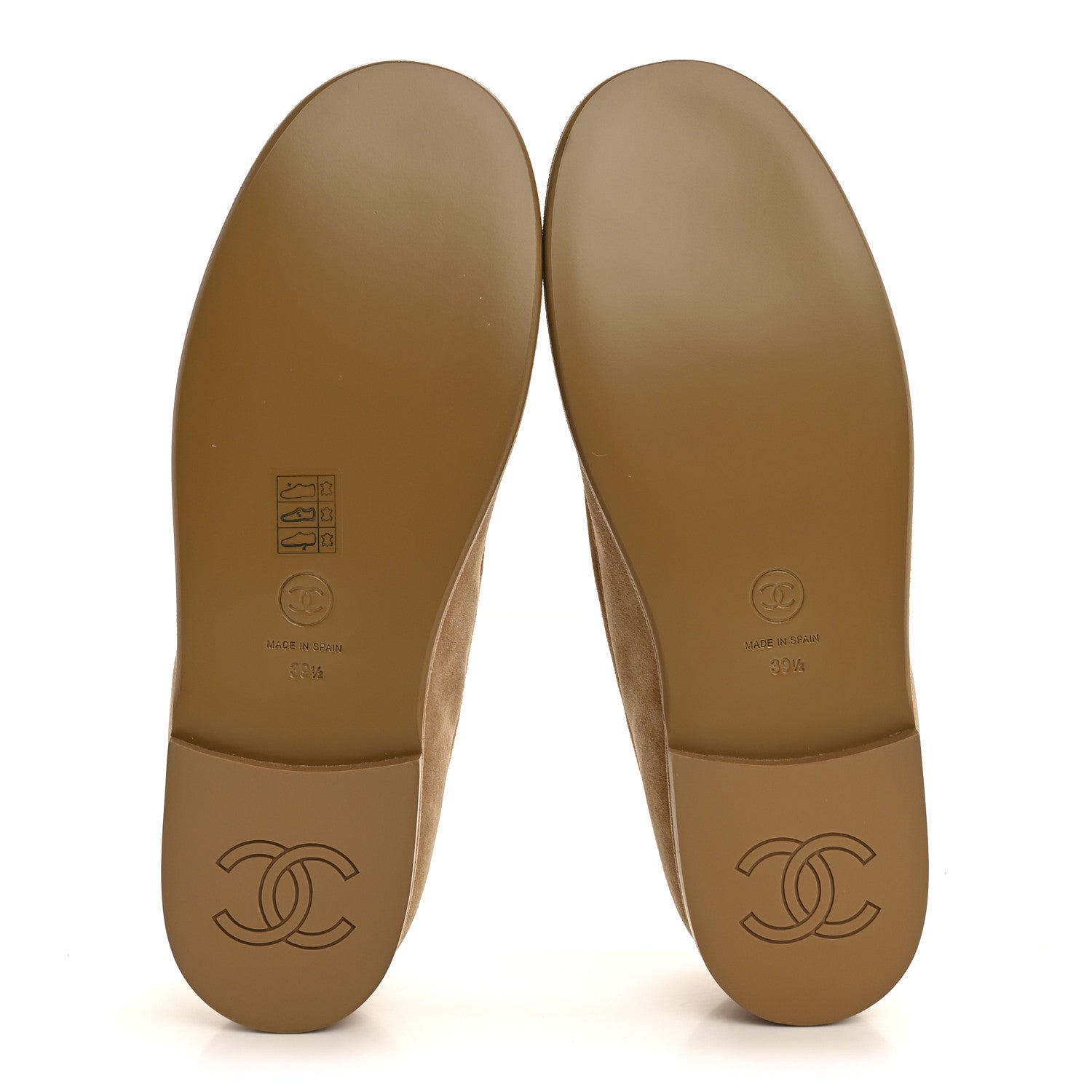 Chanel Suede Calfskin CC Loafers 39.5 Dark Beige 6 of 9