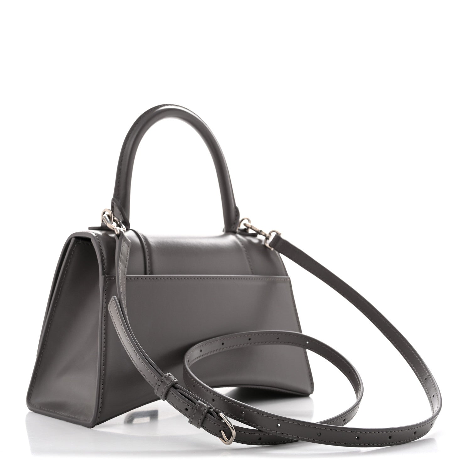 Balenciaga Shiny Box Calfskin Small Hourglass Top Handle Bag Dark Grey 2 of 12