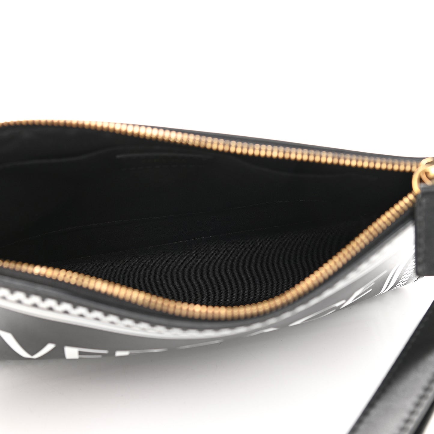 Calfskin 90's Vintage Logo Crossbody Clutch Black White