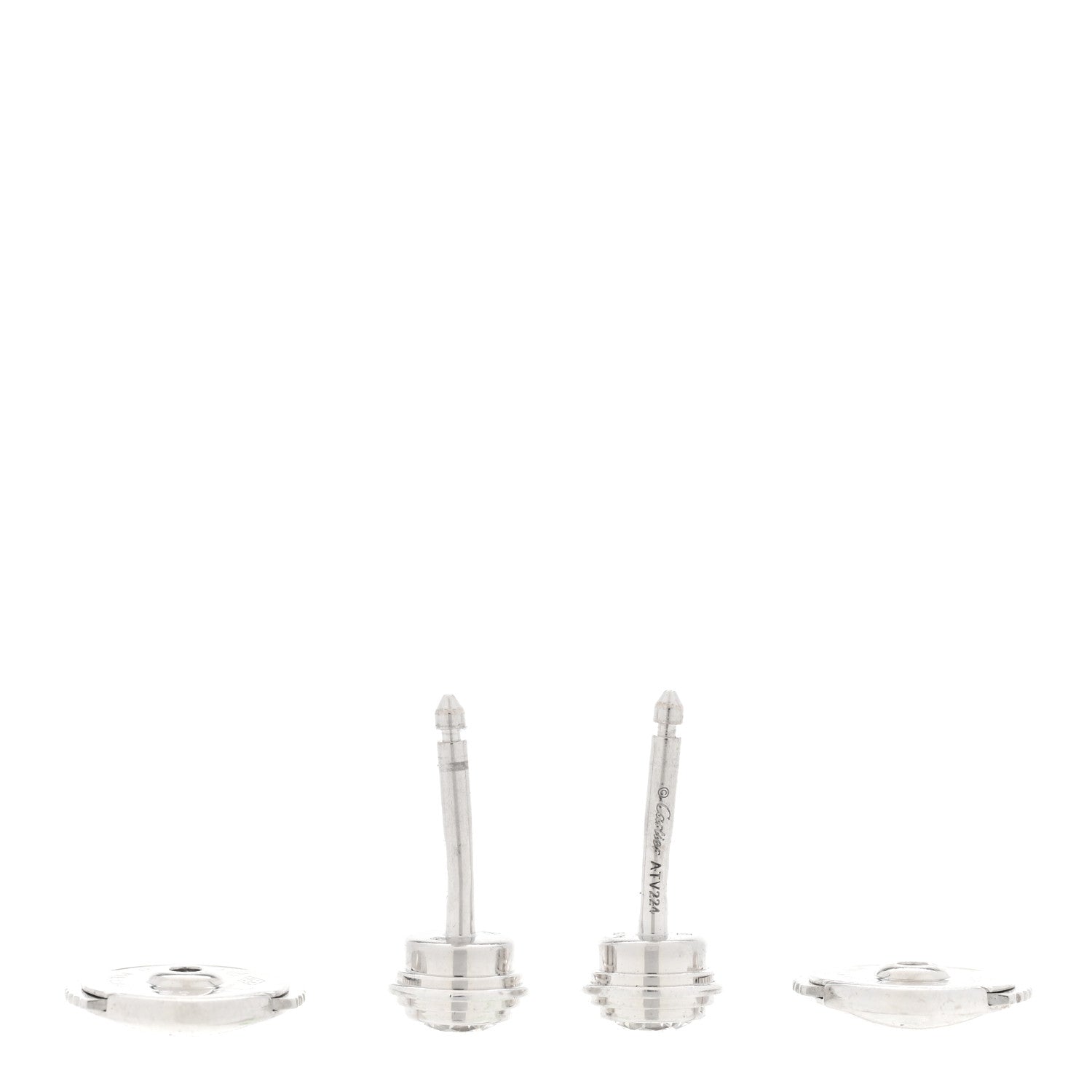 Cartier 18K White Gold Diamond MM D'Amour Earrings 3 of 5