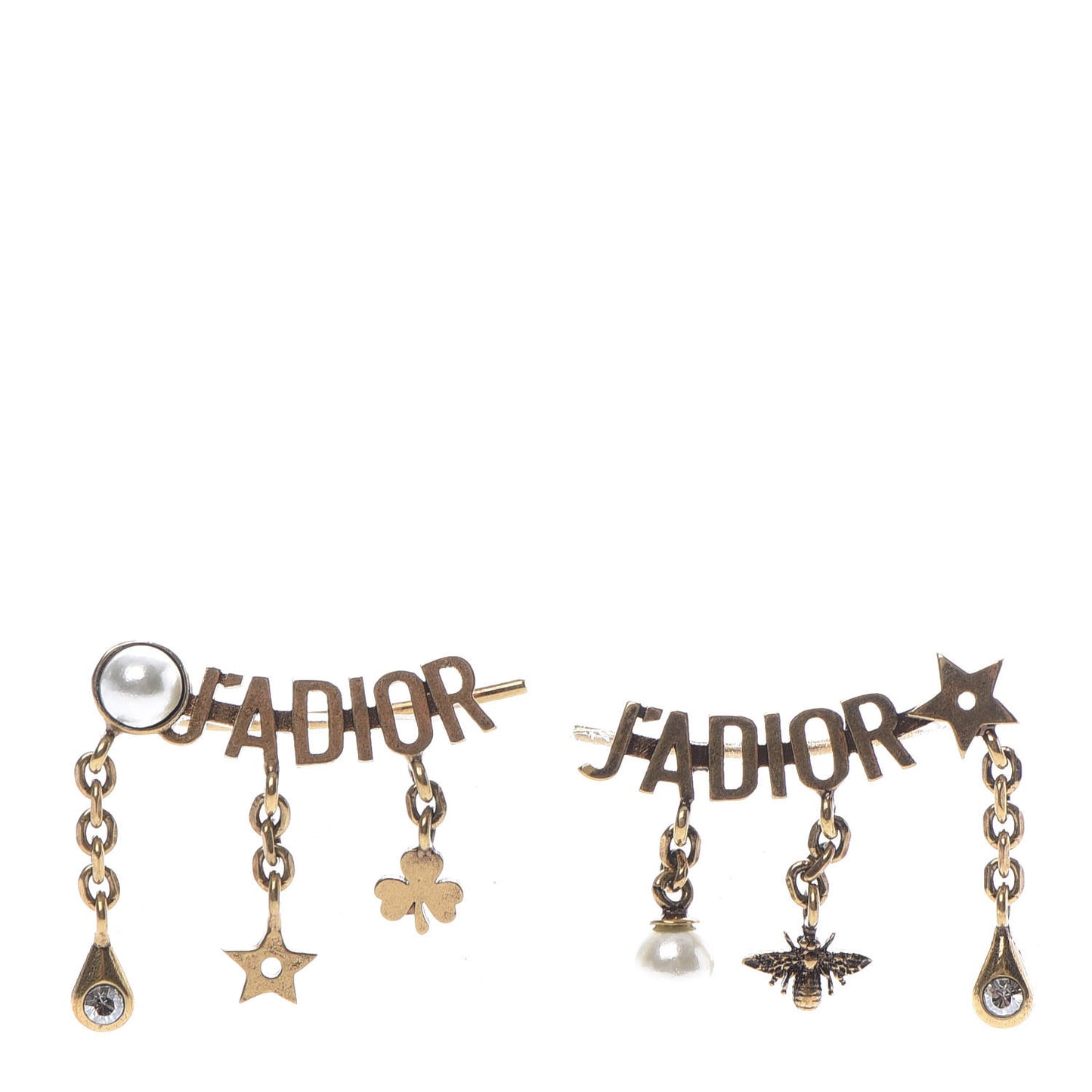Pearl Crystal J'Adior Earrings Aged Gold