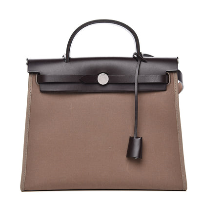 Hermes Vache Hunter Toile Herbag Zip 31 PM Etoupe Ebene 1 of 12