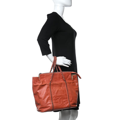 Chanel Smooth Calfskin Luxe Ligne Tote Orange 2 of 10