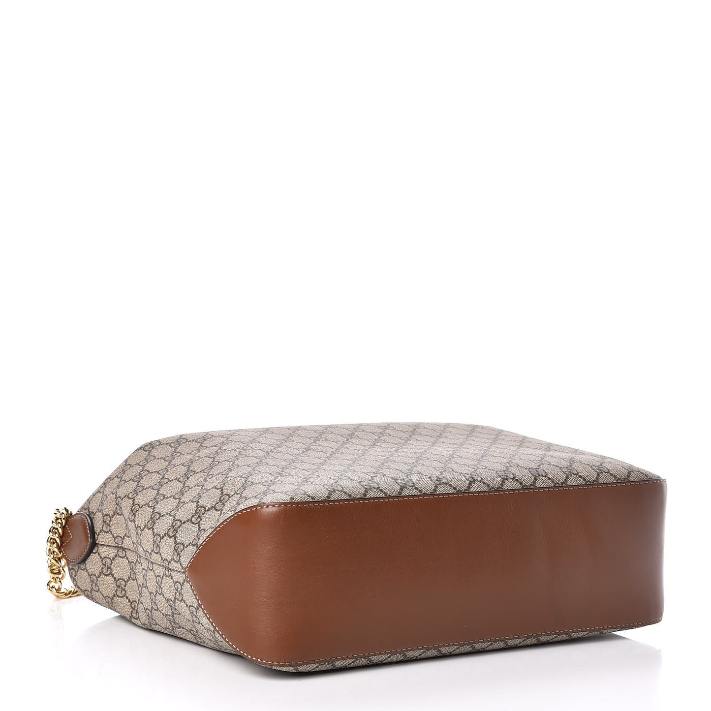 GG Supreme Monogram Large Linea A Hobo Light Brown