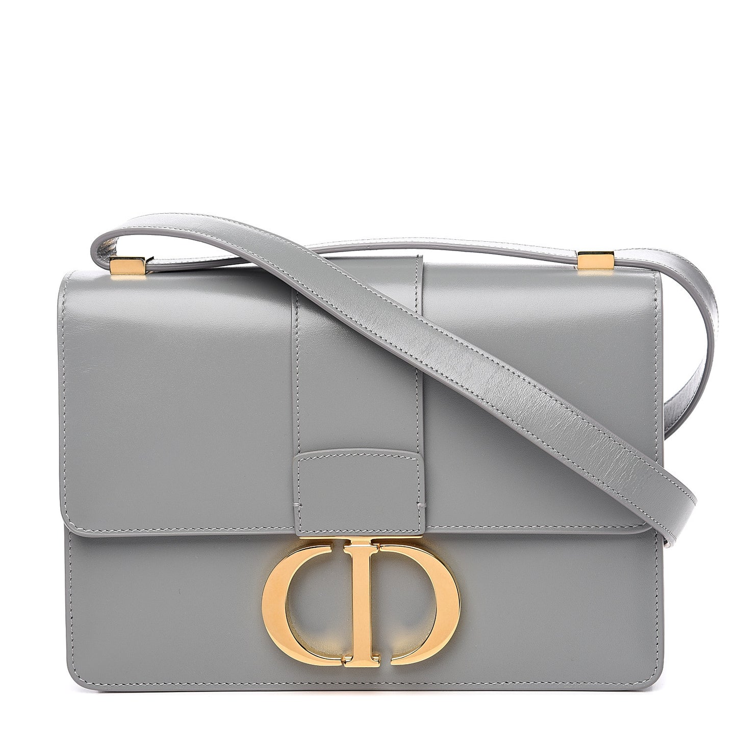 Smooth Calfskin 30 Montaigne Flap Bag Gray
