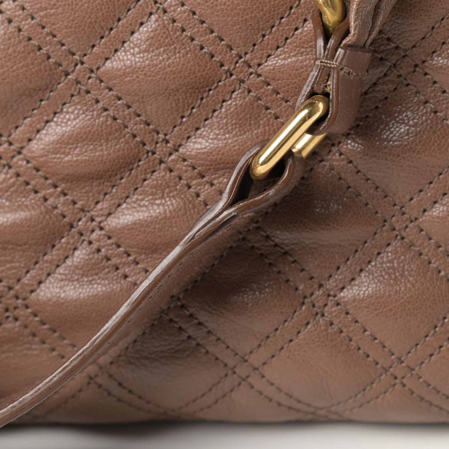 Marc Jacobs Lacquered Goatskin Quilted Karlie Satchel Brown 12 of 12