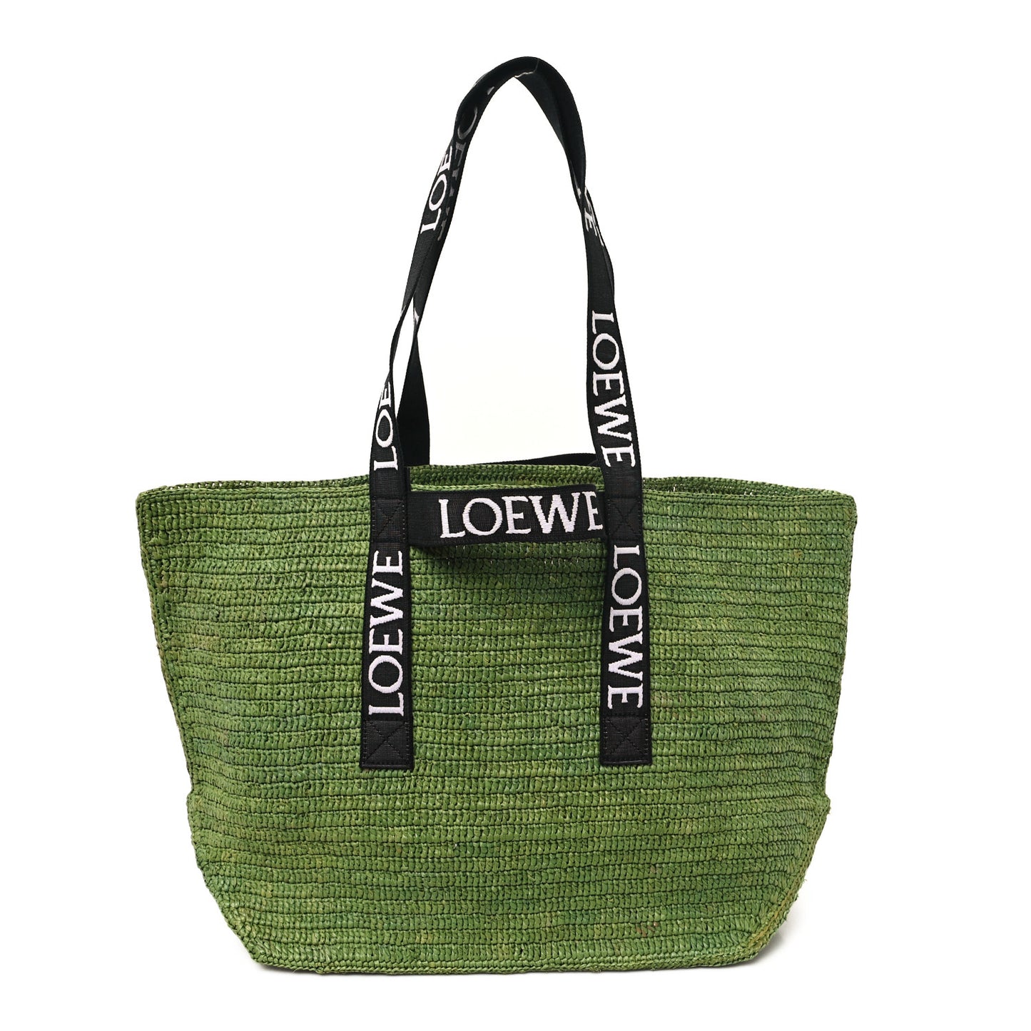 Raffia Paulas Ibiza Fold Shopper Tote Green