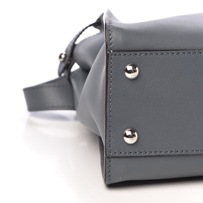 Fendi Vitello Seta Shiny Nappa Medium Peekaboo Iconic Satchel Tempesta Grigio Perla 9 of 10