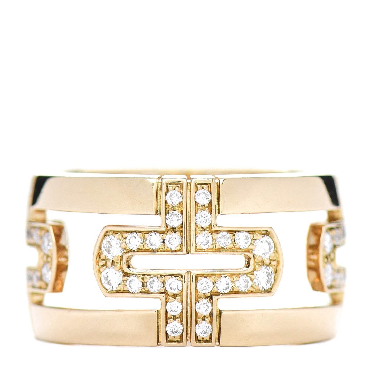 18K Yellow Gold Diamond Parentesi Ring 53 6.25