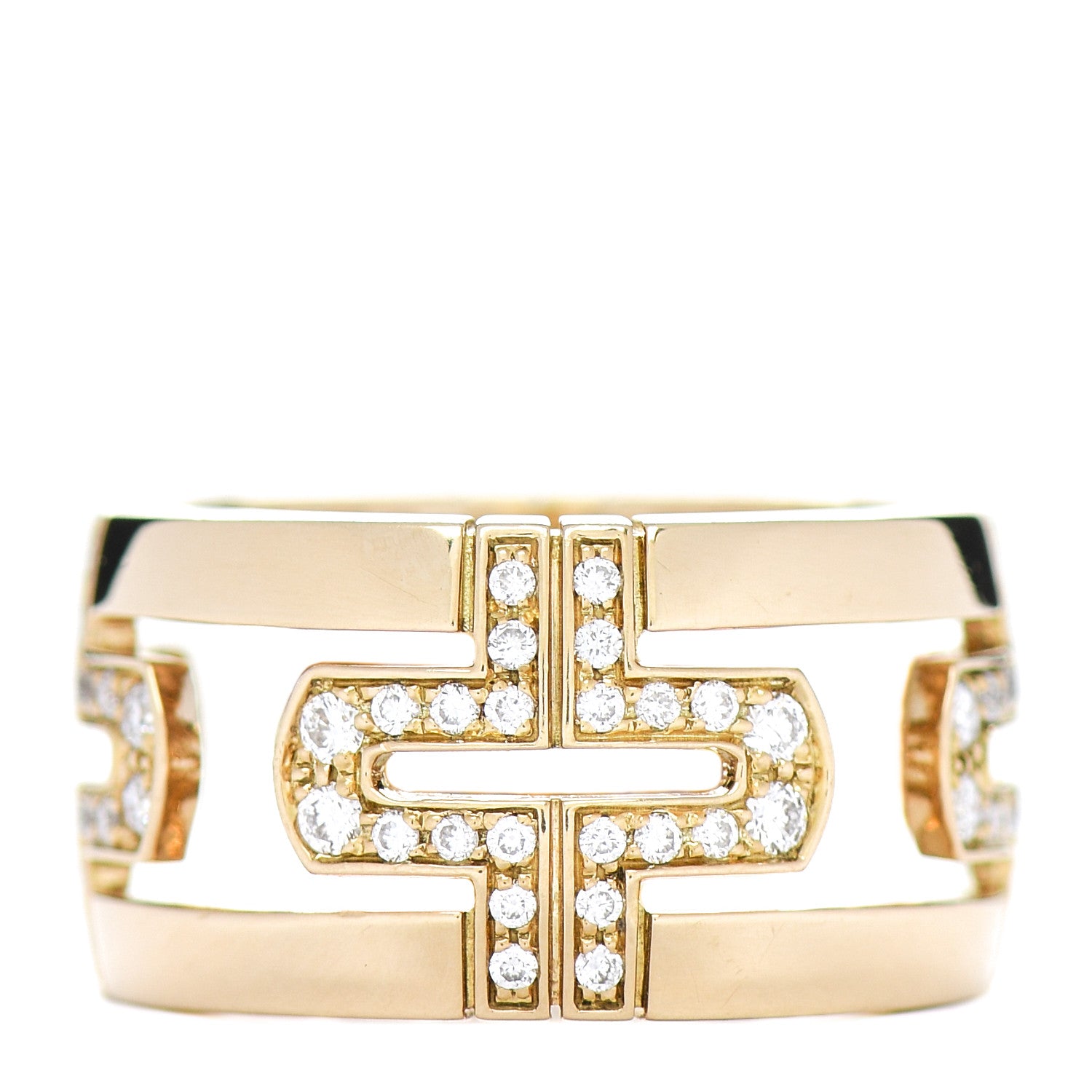 Bulgari 18K Yellow Gold Diamond Parentesi Ring 53 6.25 3 of 5