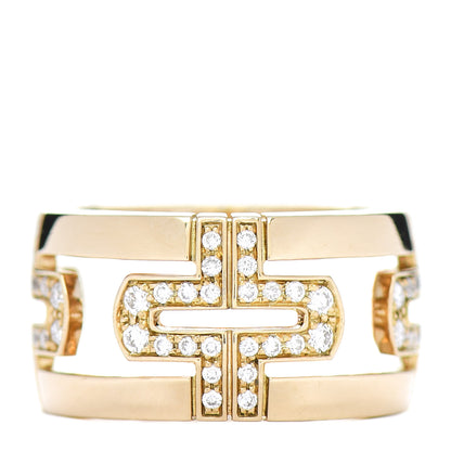 Bulgari 18K Yellow Gold Diamond Parentesi Ring 53 6.25 3 of 5