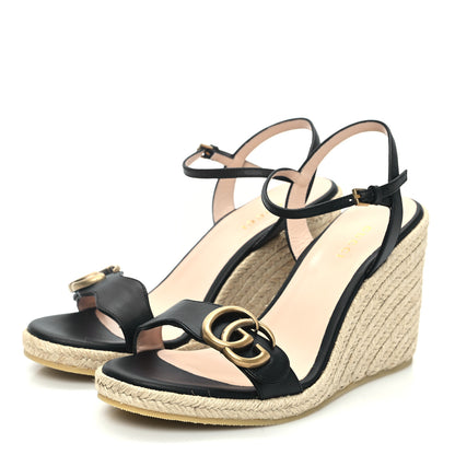 Gucci Galassia Aitana Espadrille 10/95mm Wedge Sandals 36 Black 3 of 10