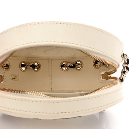 Chanel Lambskin Coco Lifesaver Round Bag Black White 4 of 15