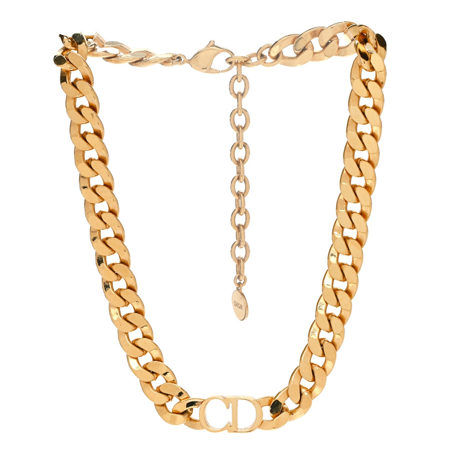 Christian Dior Metal CD Choker Necklace Gold 3 of 6