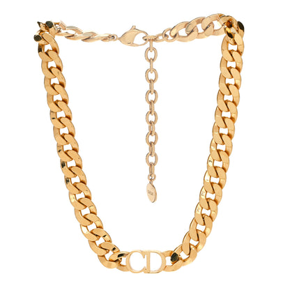 Christian Dior Metal CD Choker Necklace Gold 3 of 6